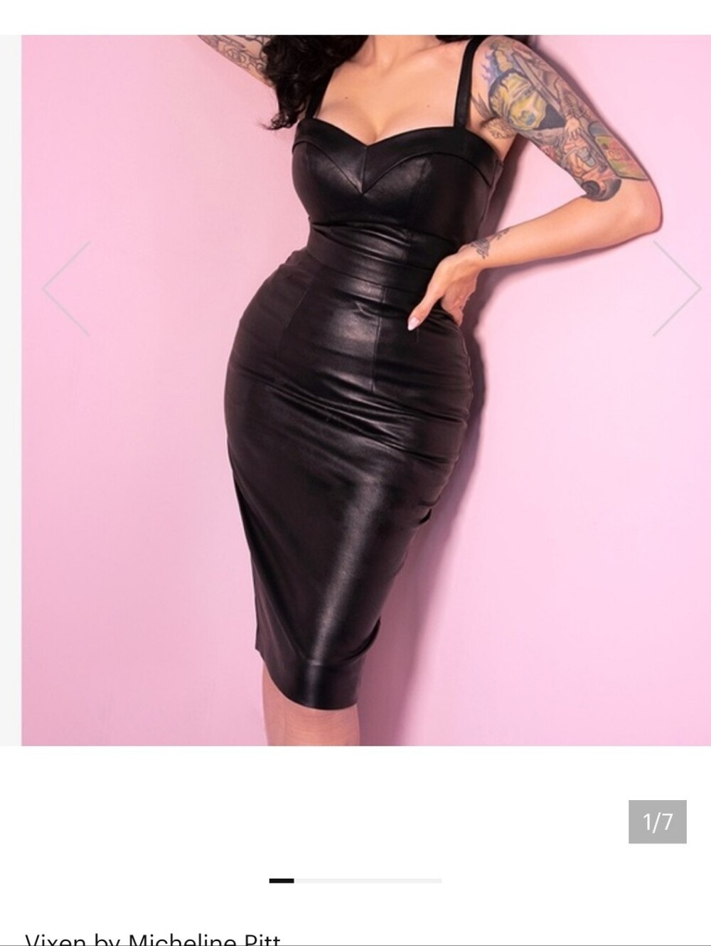 Vixen by Micheline Pitt Size L Faux Vegan Leather Skirt NWT